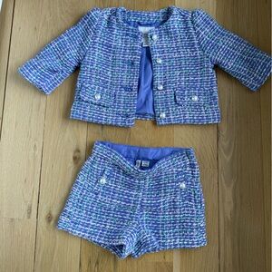 Janie and Jack Purple Tweed Jacket and Shorts